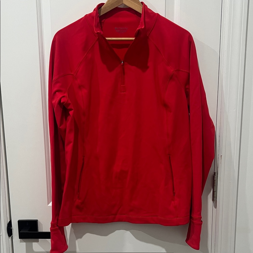 Athleta Women's Bright Red‎ Zip-Up Jacket, Size Large